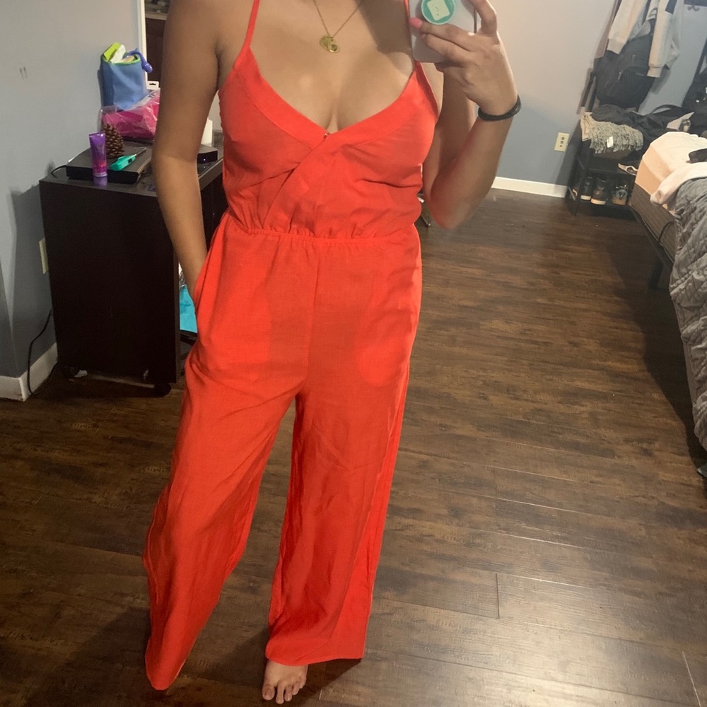 Fire orange romper